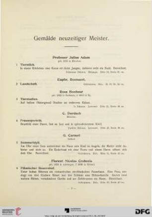 Gemälde neuzeitiger Meister (Nr. 1-72)