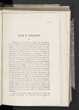 Beiträge zur Bracteatenkunde