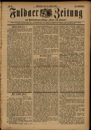 Ausgabe vom Mittwoch, den 14. April 1897.