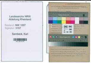 Entnazifizierung Karl Van Sambeck , geb. 27.12.1899 (Dentist)