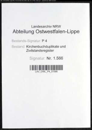 Kirchenbuchduplikate der katholischen Gemeinde (GHT 1868). (Gemeinde: Benninghausen, katholische Gemeinde)