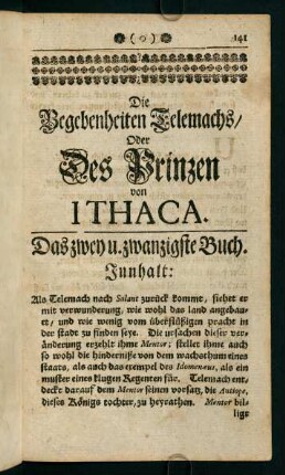 141-168, Das zwey u. zwanzigste Buch