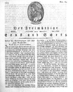 Nro. 65, Montag, den 1. April 1805