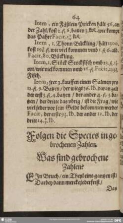 Folgen die Species in gebrochenen Zahlen