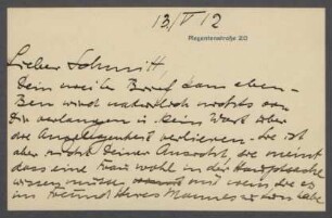 Brief von Georg Kolbe an Hermann Schmitt