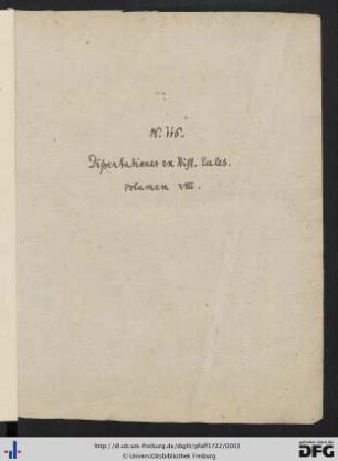 Handschriftliches Titelblatt des gesamten Bandes.