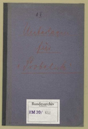 Unterlagen über "Probeliste" (ausgewählte Fälle von Kriegsverbrechen und -vergehen der Alliierten)