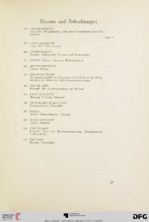 Kronen und Beleuchtungen (Nr. 258-271)