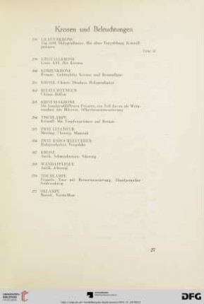 Kronen und Beleuchtungen (Nr. 258-271)