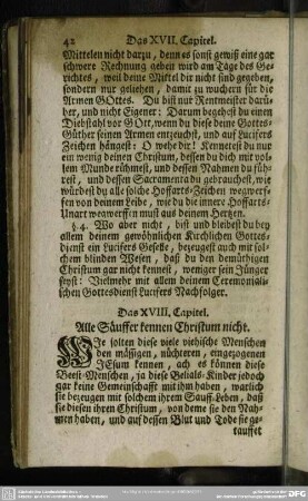 Das XVIII. Capitel. Alle Säuffer kennen Christum nicht