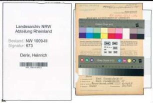 Entnazifizierung Heinrich Derix , geb. 06.09.1902 (Malermeister)