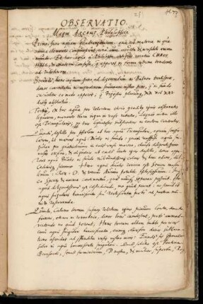 [Johannes Hartmann]: Observatio Magni arcani philosophici; 6 Schritte eines chemischen Prozesses
