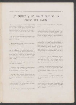 Lo bueno y lo malo que se ha dicho del amor