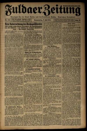 Erste Ausgabe vom Donnerstag, den 09. Juli 1931.