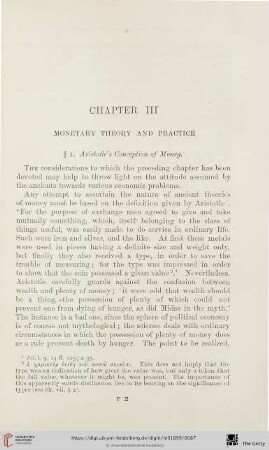 Chapter III: Monetary Theory and Practice