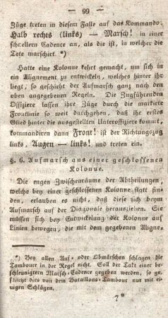 §. 6. Aufmarsch aus einer geschlossenen Kolonne.