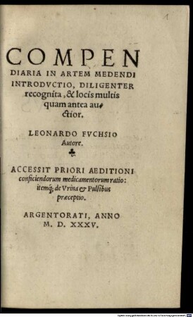 Compendiaria in artem medendi introductio