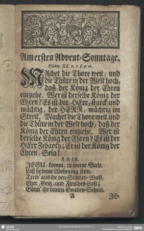 Am ersten Advent-Sonntage