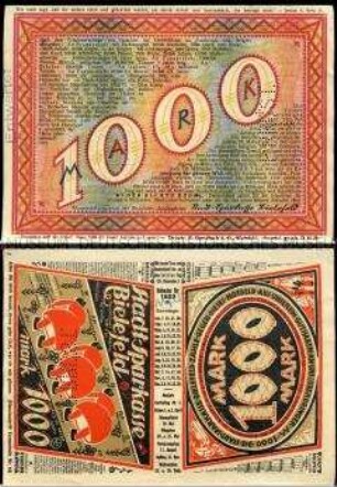 Bielefeld, Notgeld, 1.000 Mark