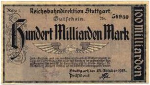 Geldschein, 100 Milliarden Mark, 23.10.1923