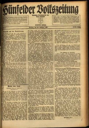 Ausgabe vom Freitag, den 20. Februar 1920.