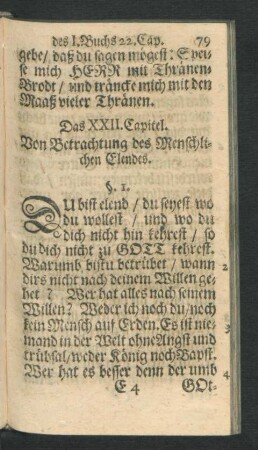 Das XXII. Capitel. Von Betrachtung des Menschlichen Elendes.