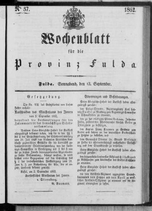 Nr. 37, Ausgabe vom 13. September 1862