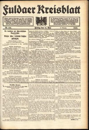 Ausgabe vom Freitag, den 14. Mai 1915.