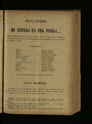 ¡Mi suegra es una fiera!... : pieza cómica en tres actos