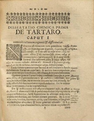 Guerneri Rolfincii ... Dissertatio Chimica Prima, De Tartaro