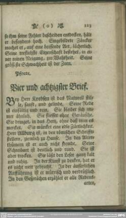 Vier und achtzigster Brief
