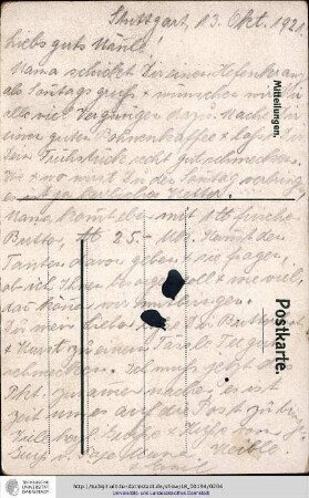 Brief vom 13.10.1921