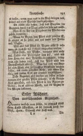 Erster Abschnitt. Von ausführenden Arzneyen