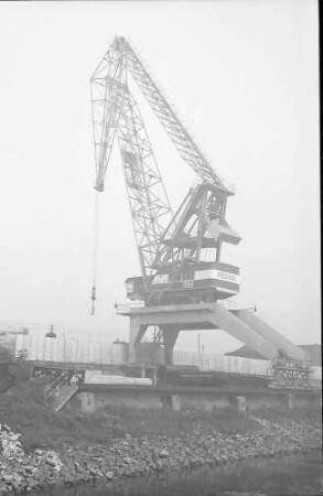 Mannheim: Schwenkkran im Hafen
