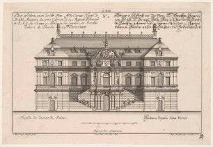 Dresden, Palais im Großen Garten, Aufriss einer Hauptfassade mit Maßstab, No. 1, Blatt 329 aus Engelbrechts Architekturwerk