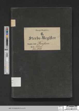 Sterberegister Booßen 1888