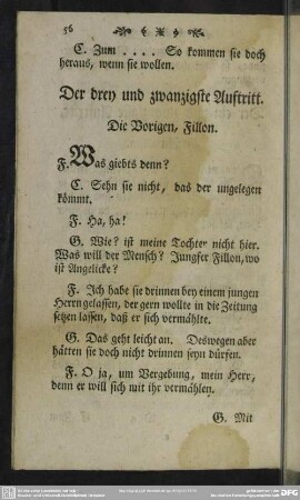 Der drey und zwanzigste Auftritt. Die Vorigen, Fillon