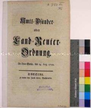 Amtspfänder-Ordnung von Friedrich II. König in Preußen