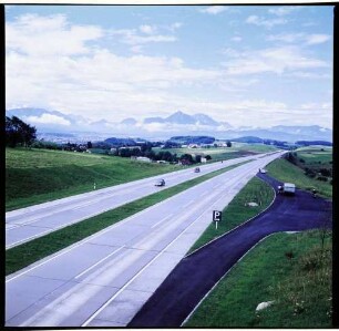 Autobahn Salzburg - Mondsee, Autobahn, von der Brücke
