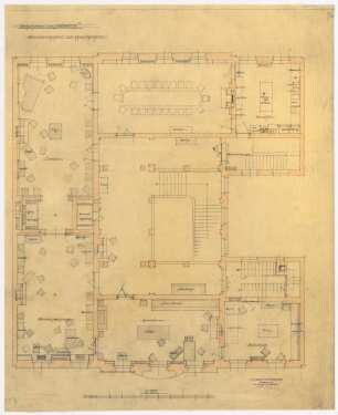 Wohnhaus Dr. Eduard Simon, Berlin: Möblierungsplan Hauptgeschoss 1:50