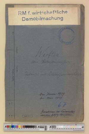 Werften, Studienkommission.- Schriftwechsel mit Kommissionsmitgliedern