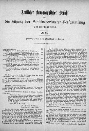No. 21, 28. Mai 1885
