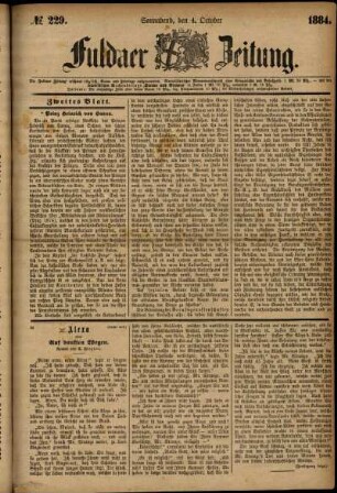Ausgabe vom Samstag, den 04. Oktober 1884.