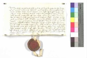 Propst Albrecht von Ellwangen verleiht dem Hans Knoblach Wiesen zu Lehen.