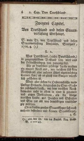 Zweytes Capitel. Von Teutschland und deßen Staatsverfaßung überhaupt.