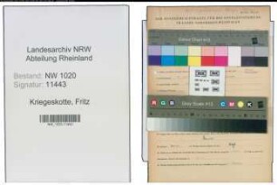 Entnazifizierung Fritz Kriegeskotte , geb. 05.09.1902 (Kaufmann)