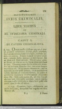 Liber Tertius De Re Iudiciaria Criminali