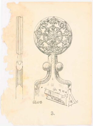 Skizzenheft SS 1902: Chorgestühl in der Liebfrauenkirche, Halberstadt: Details 1:5