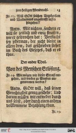 Der ander Theil: Von des Menschen Erlösung