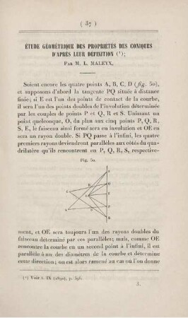 Étude géométrique des propriétés des coniques d'après leur définition.
